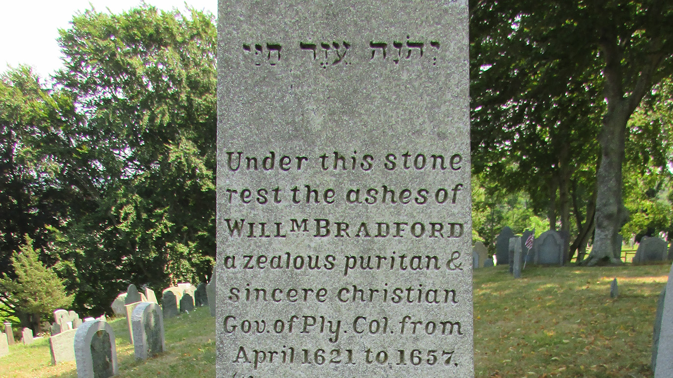 Gravestone of William Bradford, Plymouth MA
